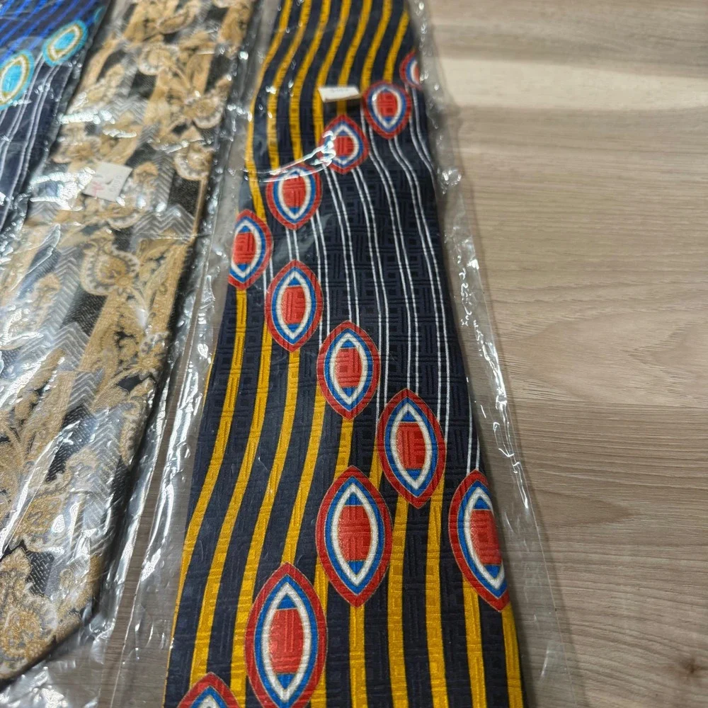 Antonio Ricci Tie Lot 4pc Mens Silk Italian Geometric Paisley Blue Red Gold